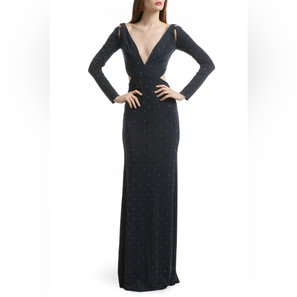 Z Spoke by Zac Posen Navy Evening Gown with tiny Silver Studs - Sz 6